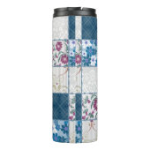 Patchwork naadloze florale kant achtergrond thermosbeker (Achterkant)