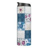 Patchwork naadloze florale kant achtergrond thermosbeker (Geroteerd rechts)