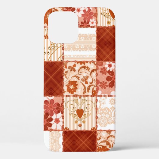 Patchwork naadloze florelbruine kant patroon achte Case-Mate iPhone case (Achterkant)