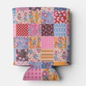 Patchwork naadloze, schattige stof patroon. blikjeskoeler (Achterkant)