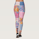 Patchwork naadloze, schattige stof patroon. leggings (Achterkant)