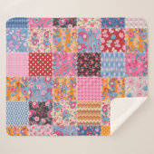 Patchwork naadloze, schattige stof patroon. sherpa deken (Voorkant (horizontaal))