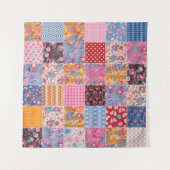 Patchwork naadloze, schattige stof patroon. wandkleed (Voorkant (horizontaal))
