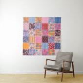 Patchwork naadloze, schattige stof patroon. wandkleed (In Situ (horizontaal))
