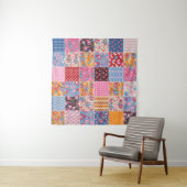 Patchwork naadloze, schattige stof patroon. wandkleed (In situ)