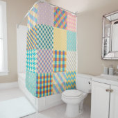 patchwork: naadloze textielachtergrond douchegordijn (In situ)