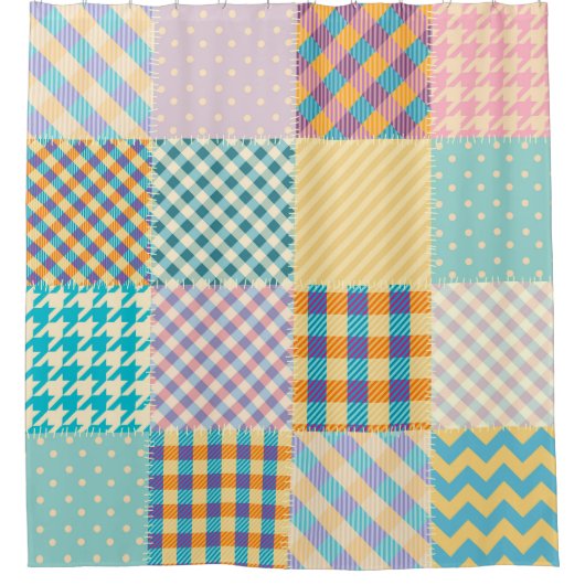 patchwork: naadloze textielachtergrond douchegordijn (Voorkant)