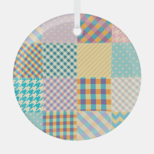  patchwork: naadloze textielachtergrond glas ornament