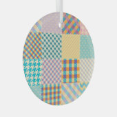  patchwork: naadloze textielachtergrond glas ornament (Voorkant Rechts)