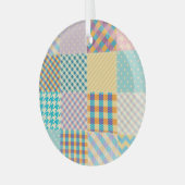  patchwork: naadloze textielachtergrond glas ornament (Voorkant links)