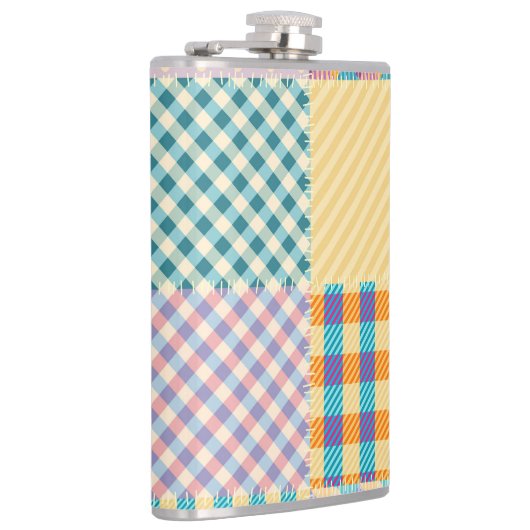 patchwork: naadloze textielachtergrond heupfles (Rechts)
