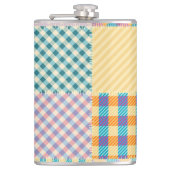 patchwork: naadloze textielachtergrond heupfles (Voorkant)