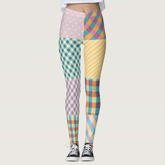 patchwork: naadloze textielachtergrond leggings (Voorkant)