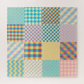  patchwork: naadloze textielachtergrond legpuzzel (Horizontaal)