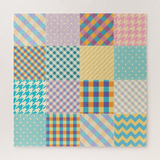  patchwork: naadloze textielachtergrond legpuzzel (Verticaal)