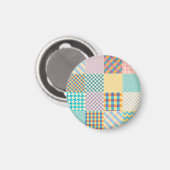 patchwork: naadloze textielachtergrond magneet (Voorkant / Achterkant)
