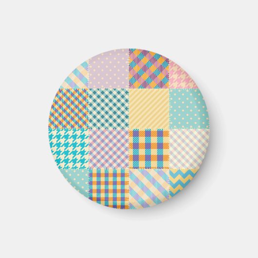 patchwork: naadloze textielachtergrond magneet (Voorkant)