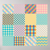 patchwork: naadloze textielachtergrond poster (Voorkant)