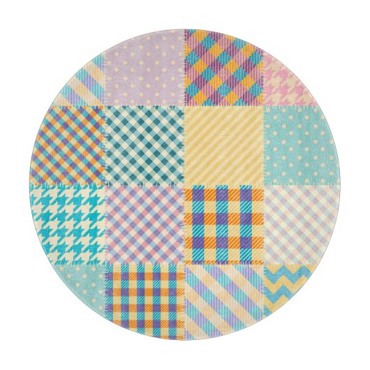 patchwork: naadloze textielachtergrond snijplank (Voorkant)
