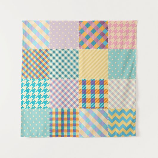  patchwork: naadloze textielachtergrond wandkleed (Voorkant)