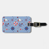 Patchwork Nautisch ontwerp Bagagelabel (Voorkant horizontaal)