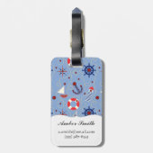 Patchwork Nautisch ontwerp Bagagelabel (Achterkant verticaal)