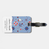 Patchwork Nautisch ontwerp Bagagelabel (Achterkant horizontaal)