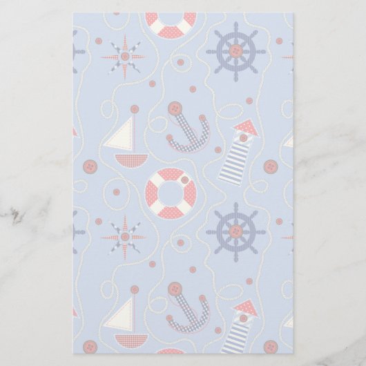 Patchwork Nautisch ontwerp Briefpapier (Voorkant)