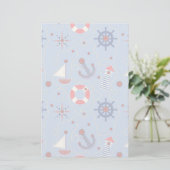 Patchwork Nautisch ontwerp Briefpapier (Staand voorkant)