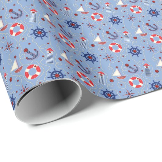 Patchwork Nautisch ontwerp Cadeaupapier (Rol Hoek)