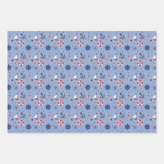 Patchwork Nautisch ontwerp Inpakpapier Vel (Voorkant 3)