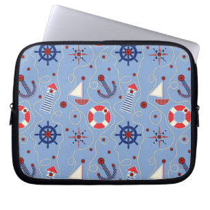 Patchwork Nautisch ontwerp Laptop Sleeve