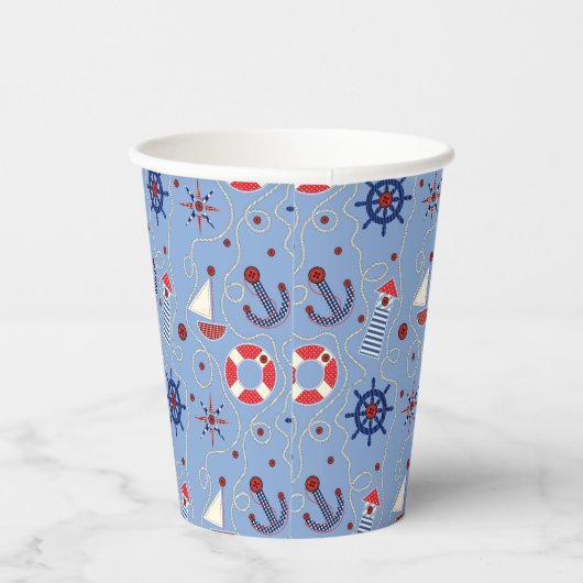 Patchwork Nautisch ontwerp Papieren Bekers (Rechts)