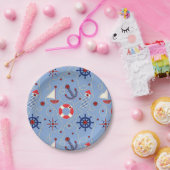 Patchwork Nautisch ontwerp Papieren Bordje (Feest)