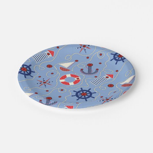 Patchwork Nautisch ontwerp Papieren Bordje (Gekanteld)