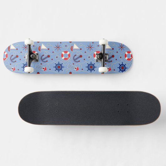 Patchwork Nautisch ontwerp Persoonlijk Skateboard (Horizontaal)