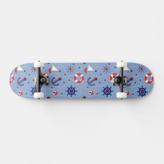 Patchwork Nautisch ontwerp Persoonlijk Skateboard (Horizontaal)