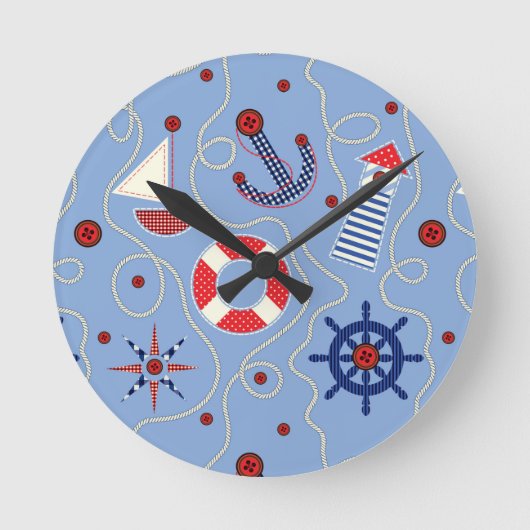 Patchwork Nautisch ontwerp Ronde Klok (Voorkant)