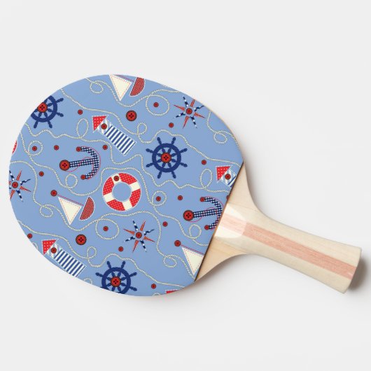 Patchwork Nautisch ontwerp Tafeltennisbatje (Zijkant)