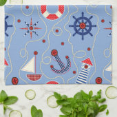 Patchwork Nautisch ontwerp Theedoek (Gevouwen)