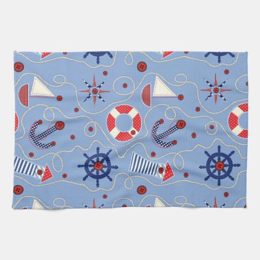 Patchwork Nautisch ontwerp Theedoek (Horizontaal)