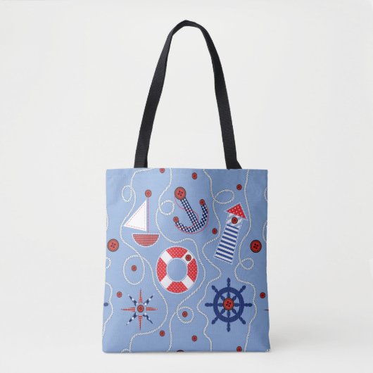 Patchwork Nautisch ontwerp Tote Bag (Voorkant)