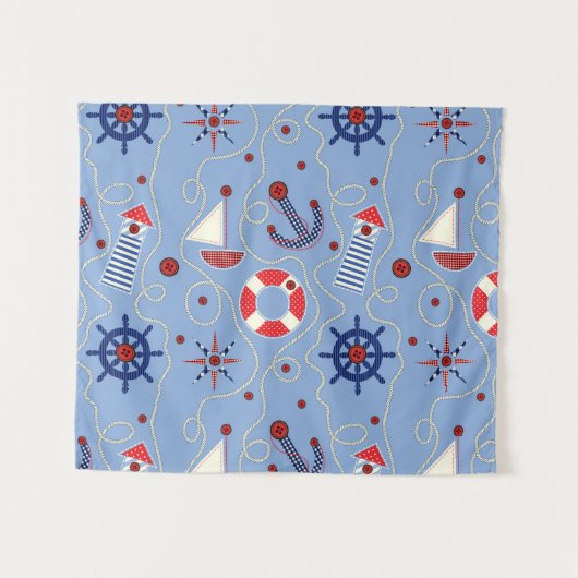 Patchwork Nautisch ontwerp Wandkleed (Voorkant (horizontaal))