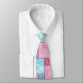Patchwork Necktie, Pinks, Blues Stropdas (Gebonden)