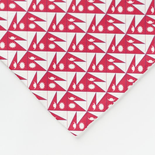 Patchwork Nepal Vlag Patroon Fleece Deken (Hoek)