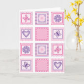 Patchwork Nieuwe Baby Meisje Kaart (Gele Bloem)