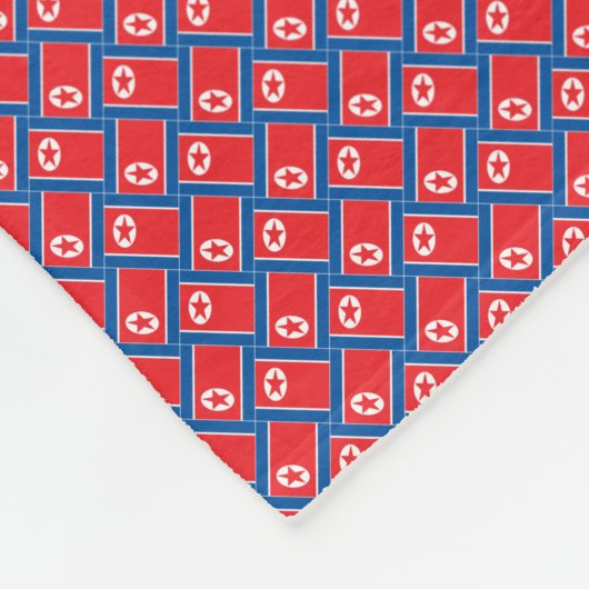 Patchwork Noord-Korea Vlag Patroon Fleece Deken (Hoek)