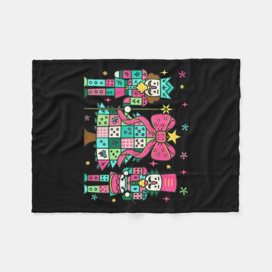 Patchwork Notenkraker Kerstboom NK Notenkraker Fleece Deken (Voorkant (Horizontaal))