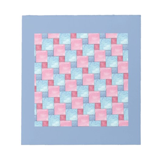 Patchwork Notitieblok of Jotter, Pinks, Blues (Voorkant)