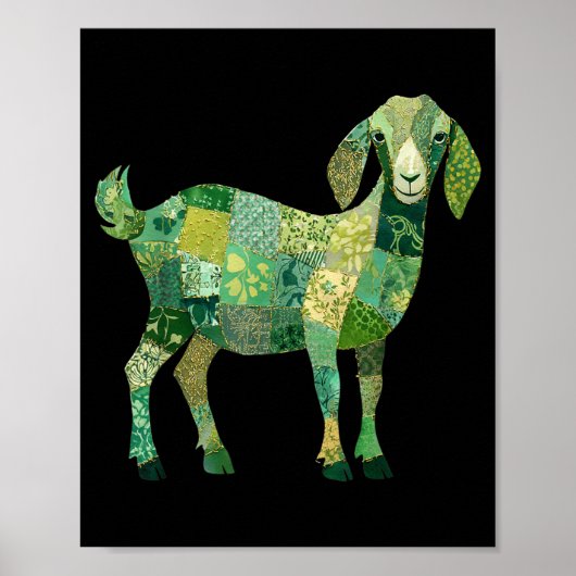 Patchwork Nubische melkgeit Poster (Voorkant)